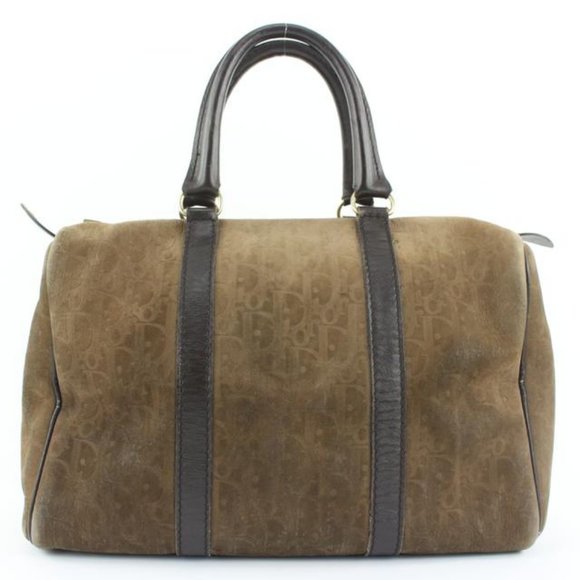 Dior Embossed Suede Monogram Trotter Boston Bag - Picture 1 of 12
